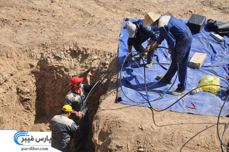 فرآیند حفاری و کابل کشی زمینی فیبر نوری